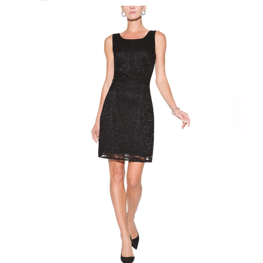 White House black market black lace sleeveless dress oxtail dress